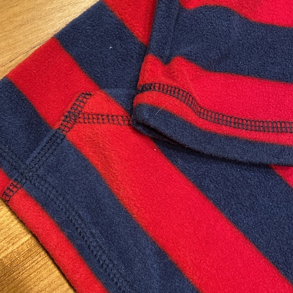 Hanna Anderson 1/4 Zip Red Blue Striped Fleece Sz 100 or US 5 EUC - Picture 6 of 9